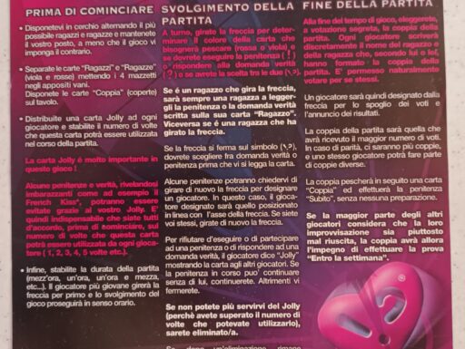 French kiss party, originale gioco da tavolo/party game