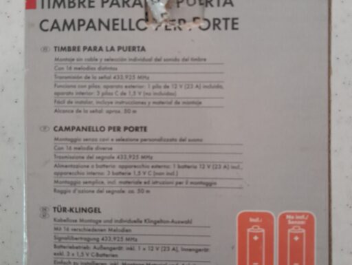 Campanello per porta o altro senza fili. nuovo mai installat