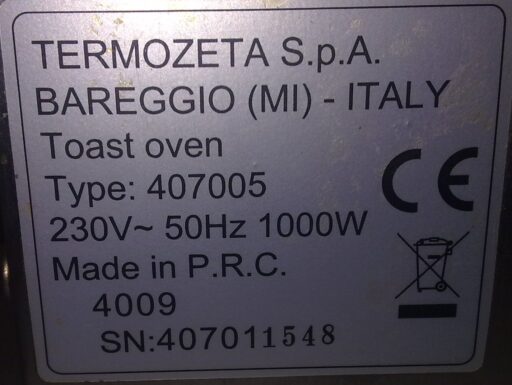 Forno termozeta il fornotto 180cv 1000 watt