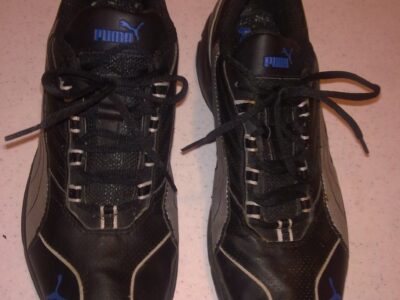 Scarpe da ginnastica puma misura 46 in morbida pelle nera