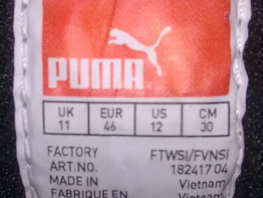 Scarpe da ginnastica puma misura 46 in morbida pelle nera
