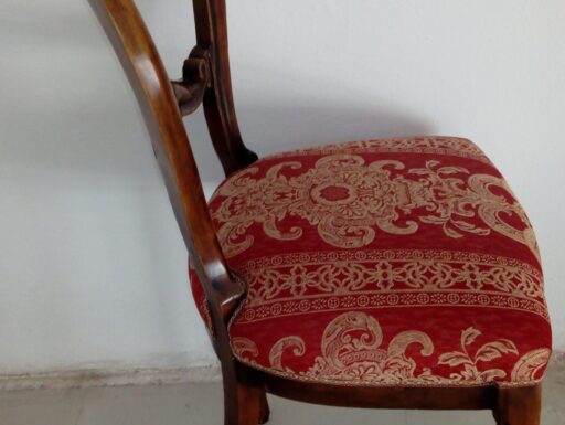Sedie stile luigi xvi in legno noce 4 pz imbottite