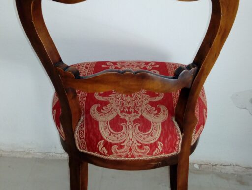 Sedie stile luigi xvi in legno noce 4 pz imbottite