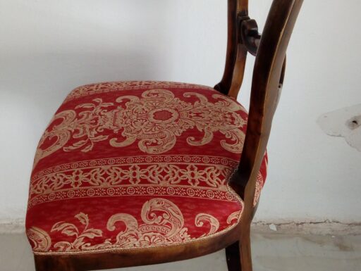 Sedie stile luigi xvi in legno noce 4 pz imbottite