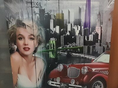 Paravento separé divisorio marilyn monroe in 4 pannelli