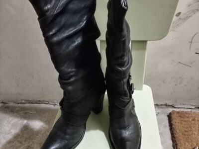 Stivali vintage donna pelle nero