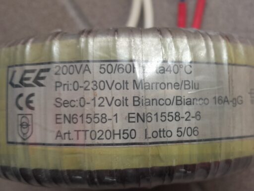 Trasformatore 220v - 12v sec. 200 va toroidale